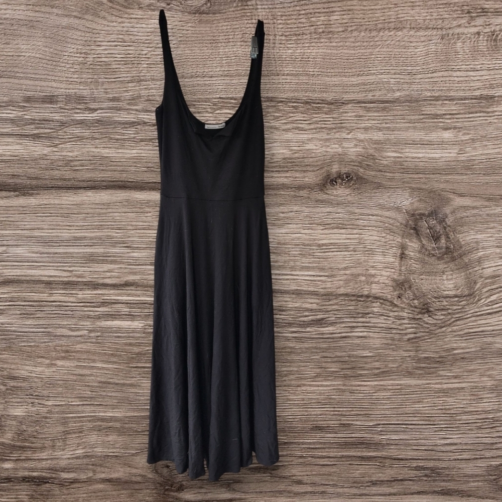 Reformation Jeans Fit And Flare Black Sleeveless Dress